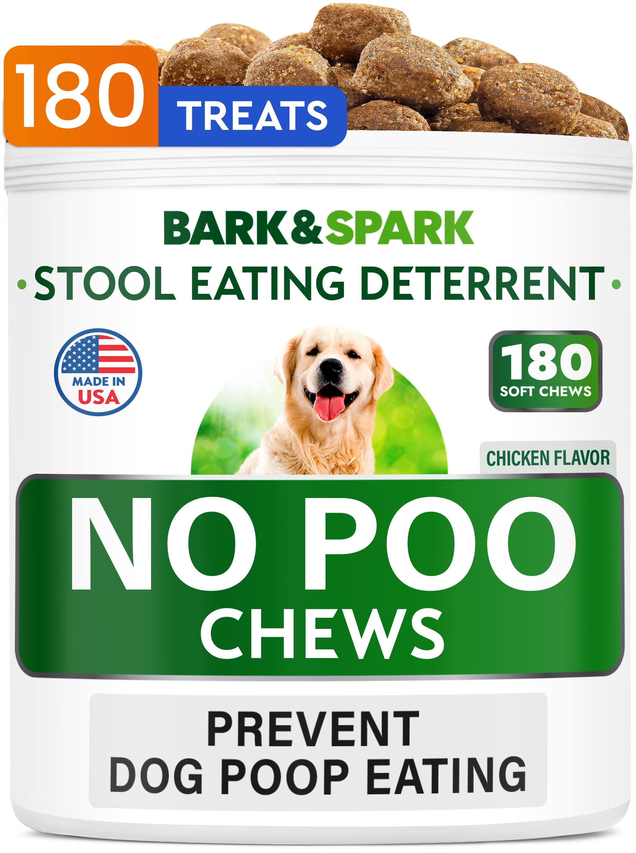 Bark&Spark NO Poo Treats Prevent Dog Poop Eating Coprophagia