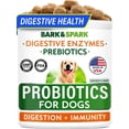 thumbnail image 1 of Bark&Spark Probiotic Chews for Dogs - Digestive Enzymes, Diarrhea & Gut Health Relief - Fiber & Prebiotic Supplement - Chicken (120 ct), 1 of 9