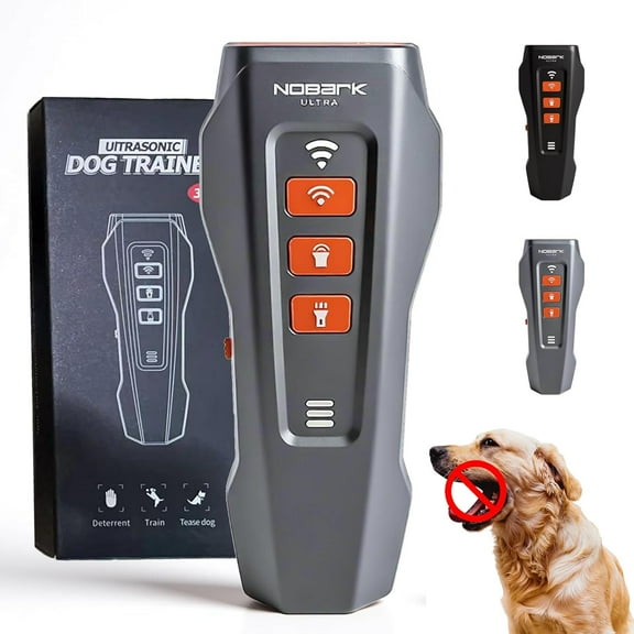 No Bark Ultra Anti Barking Device, 2025 New 3X Ultrasonic Dog Trainer, Safe & Humane Pet Gentle Trainer Ultrasonic, Effective 50FT Range for Small Medium Large Dog Indoor & Outdoor (Gray)