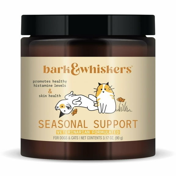 Bark & Whiskers Seasonal Support, 3.17 Oz. (90 g), 90 Scoops, Antioxidant and Immune Support, Veterinarian Formulated, Non-GMO, Dr. Mercola