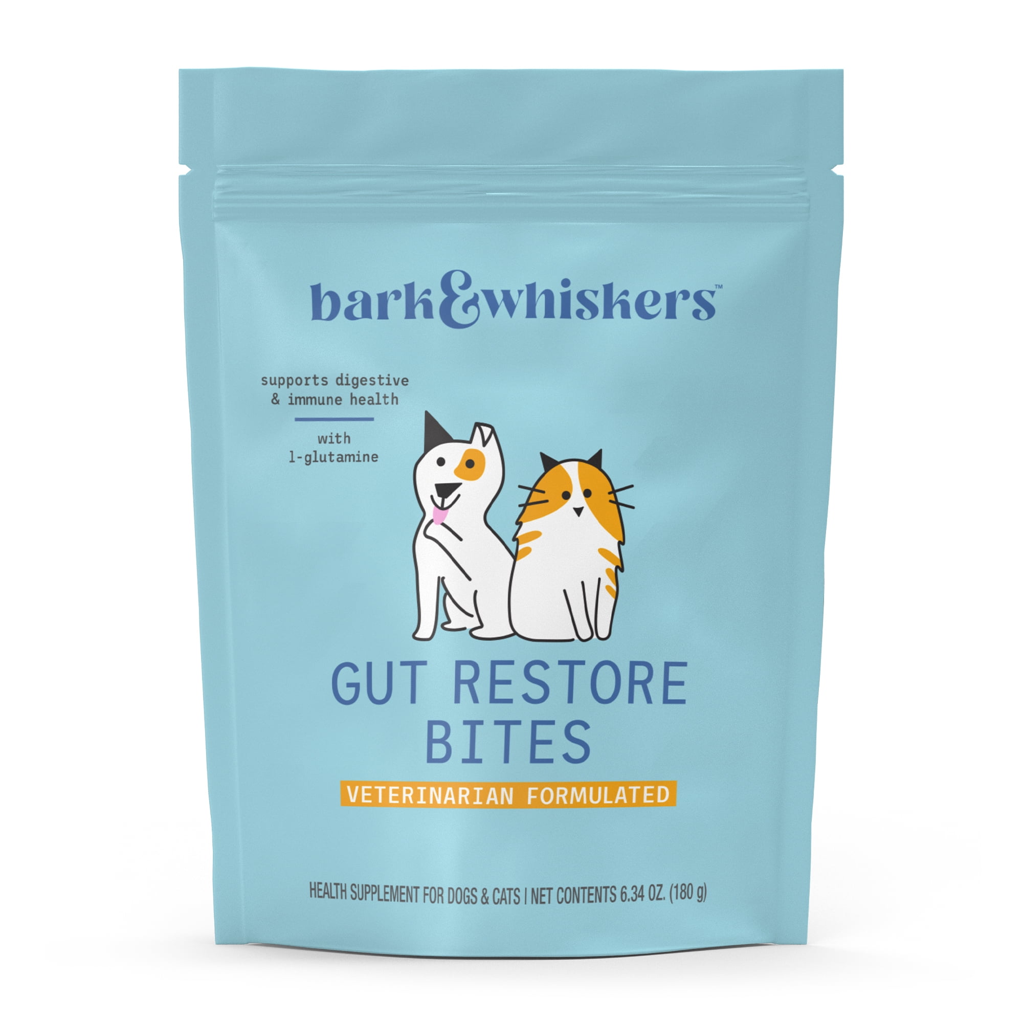Bark & Whiskers&nbsp;Gut Restore Bites, 6.34oz (180 g), Supports Digestive and Immune System, Non-GMO