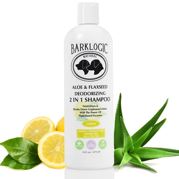 BarkLogic Aloe & Flaxseed Deodorizing 2 in 1 Shampoo - Lemon Tree