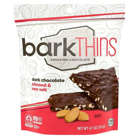 BarkThins Chocolate Covered Dark Almonds 4.7 oz (Pack Of 12)