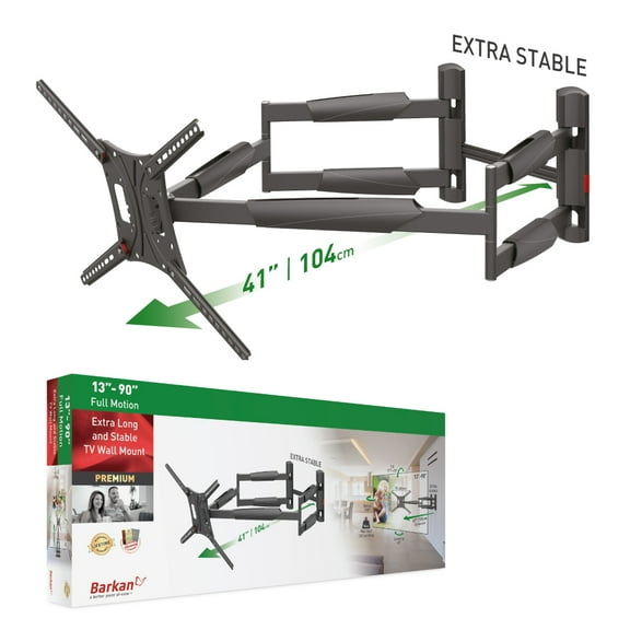 Barkan 13 inch to 90 inch Full Motion TV Wall Mount - Black