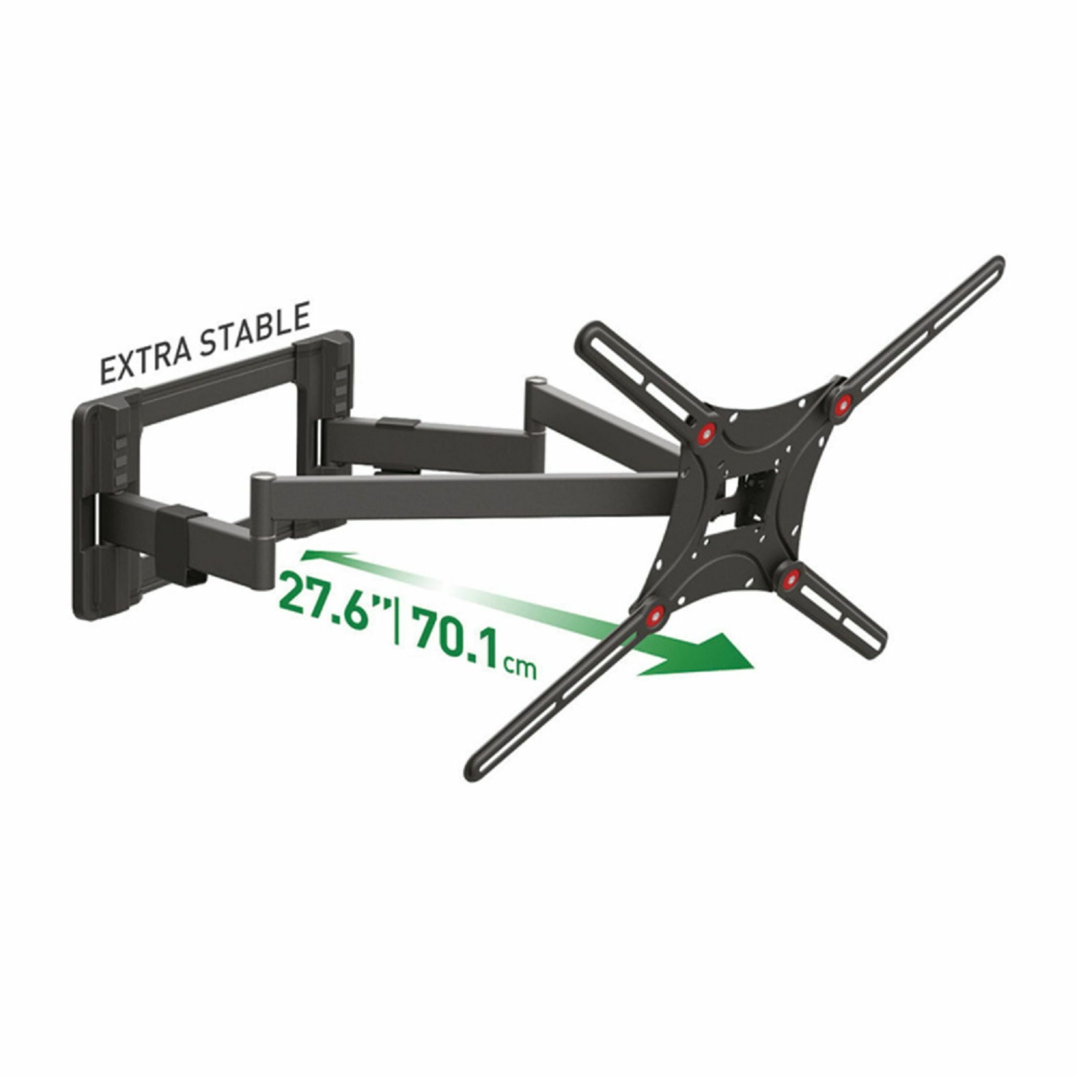 Barkan 13in. to 90in. Dual Arm Full Motion Articulating - 4 Movement Flat/Curved TV Wall Mount - Black