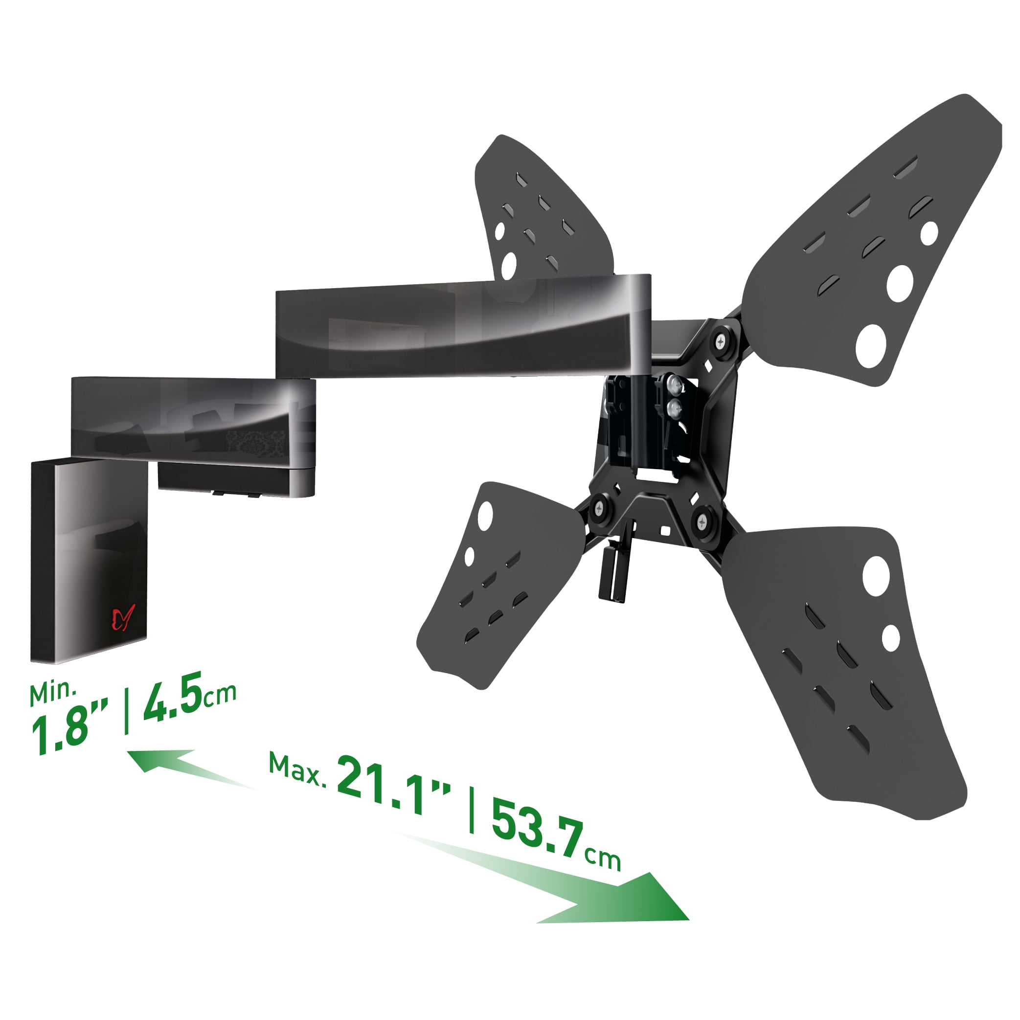 Barkan Black Steel Full Motion TV Wall Mount for 32"-70" Screens