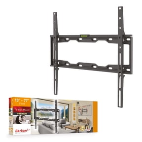 Barkan TV Wall Mount, 19 - 65 inch Fixed Premium Flat / Curved Screen Bracket, Holds up to 110lbs, Auto Lock Patented, Very Low Profile, Fits LED OLED LCD