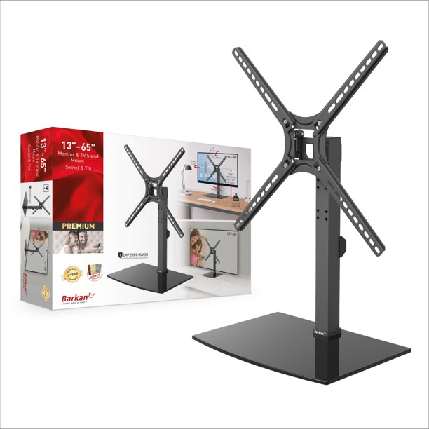 Barkan Tabletop TV Mount, 29 58 inch Premium Swivel & Tilt Flat