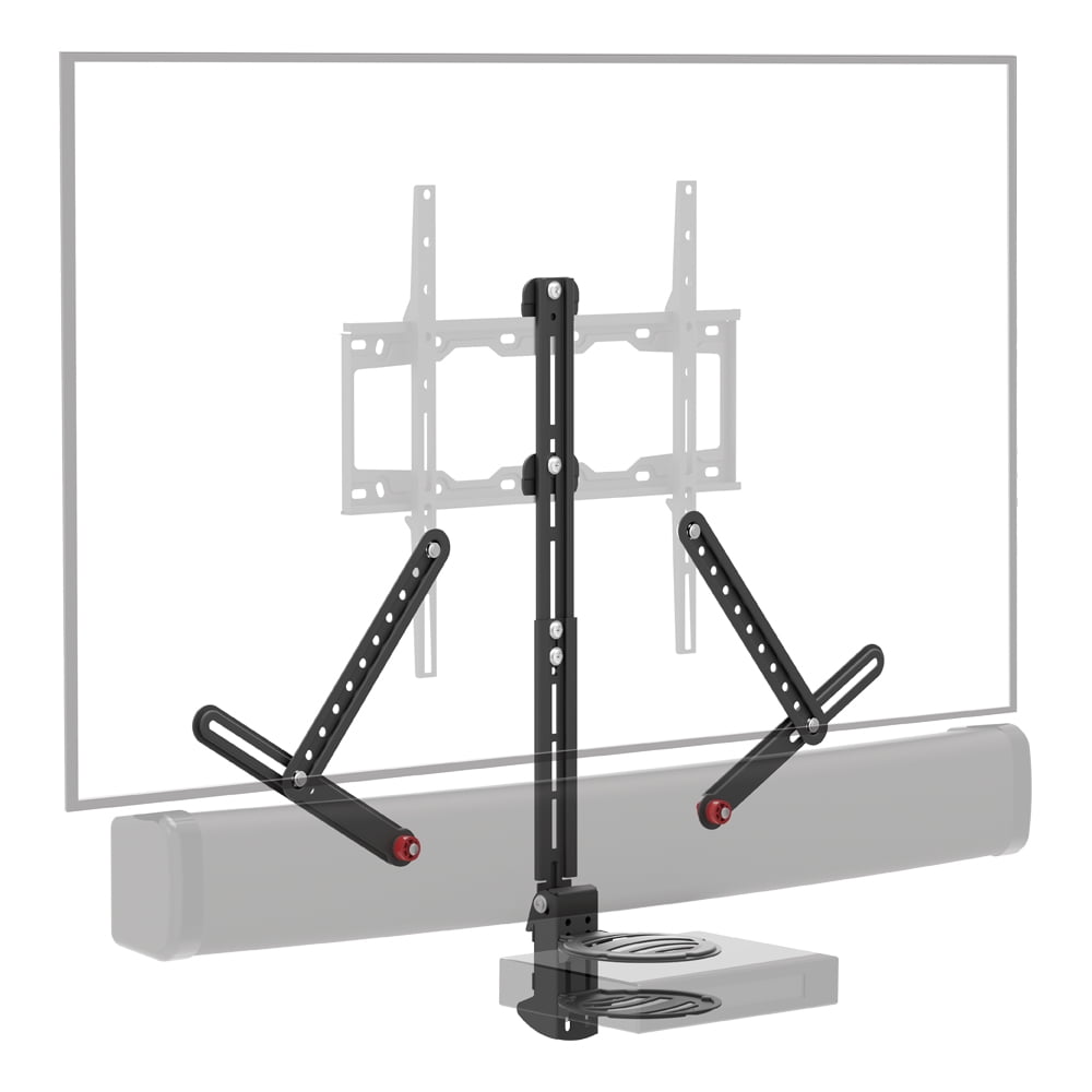 Adjustable Black Steel Universal Soundbar Mount and AV Shelf