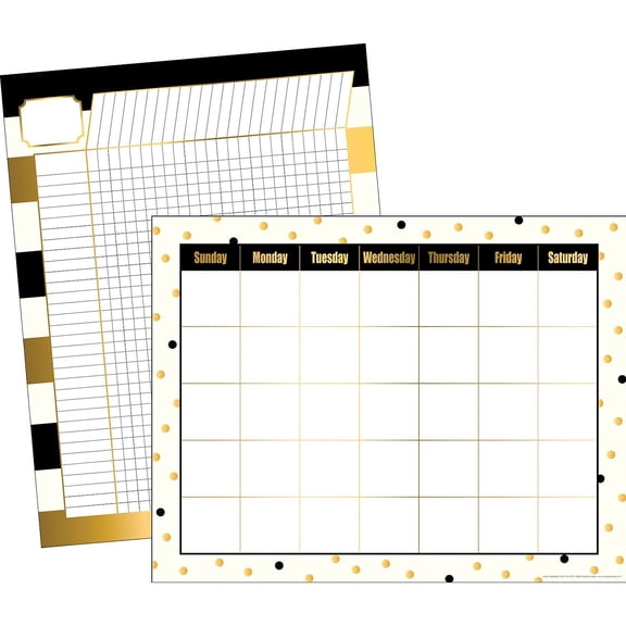 Barker Creek 17" x 22" Gold Calendar & Incentive Chart LL576