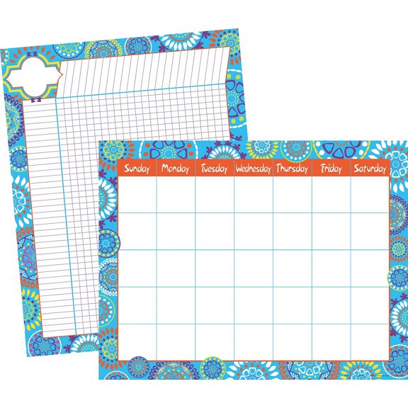 Barker Creek 17"x22" Moroccan Calendar & Incentive Chart LL575