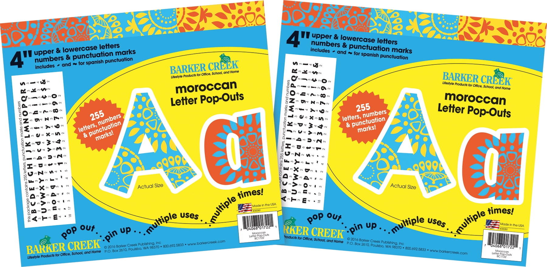 Barker Creek Moroccan 4" Letter Pop-outs - 510 Characters
