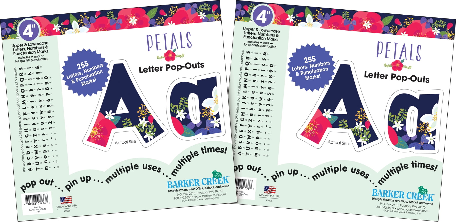 Barker Creek Petals 4" Letter Pop-outs - 510 Characters