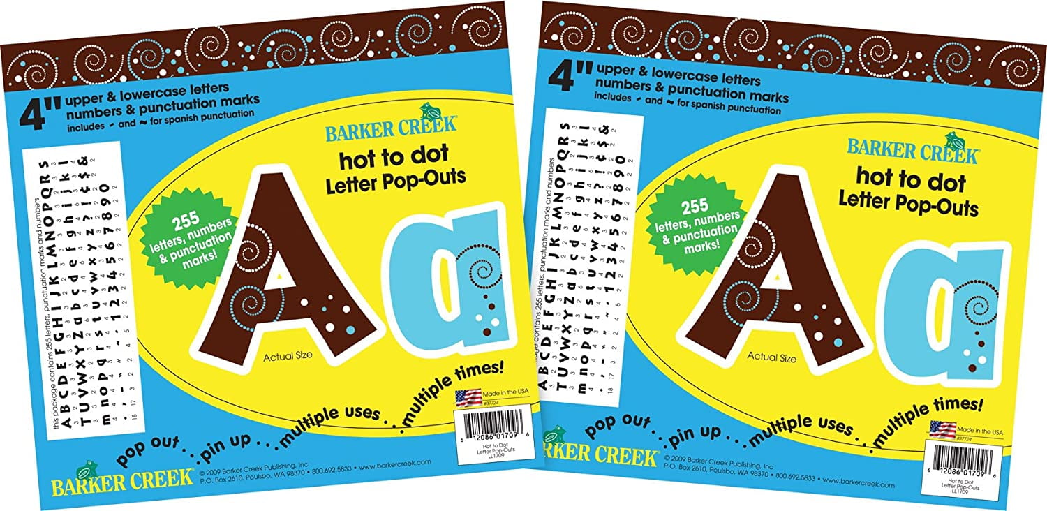 Barker Creek 4" Letter PopOuts 2Pack, Hot to Dot, Jazz Up Your