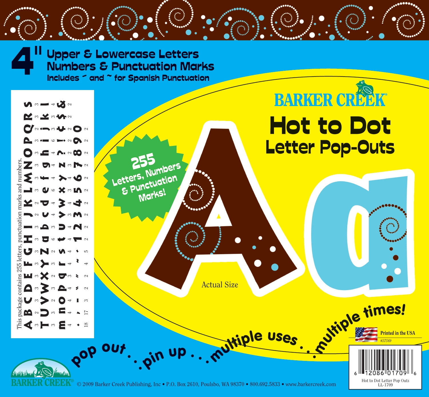 Barker Creek 4" Letter PopOuts Hot to Dot Letter PopOuts (LL1709