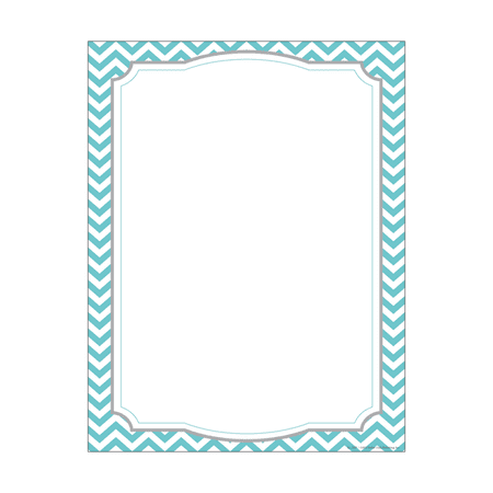Barker Creek Computer Paper, 8 1/2" x 11", Turquoise Chevron, Pack Of 50 Sheets