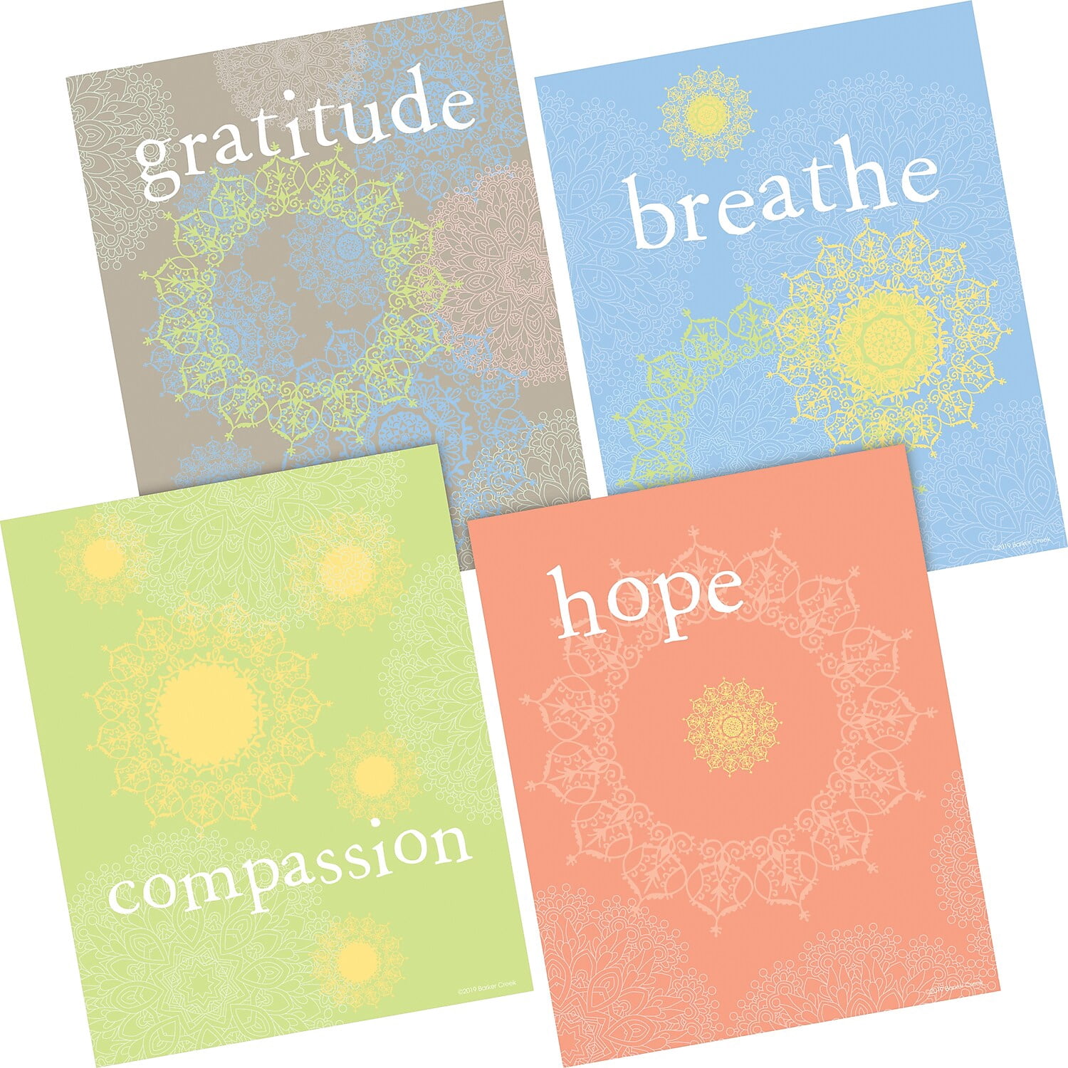 Barker Creek Art Print Set 8" x 10" Mindfulness Multi-Design 4/set ...