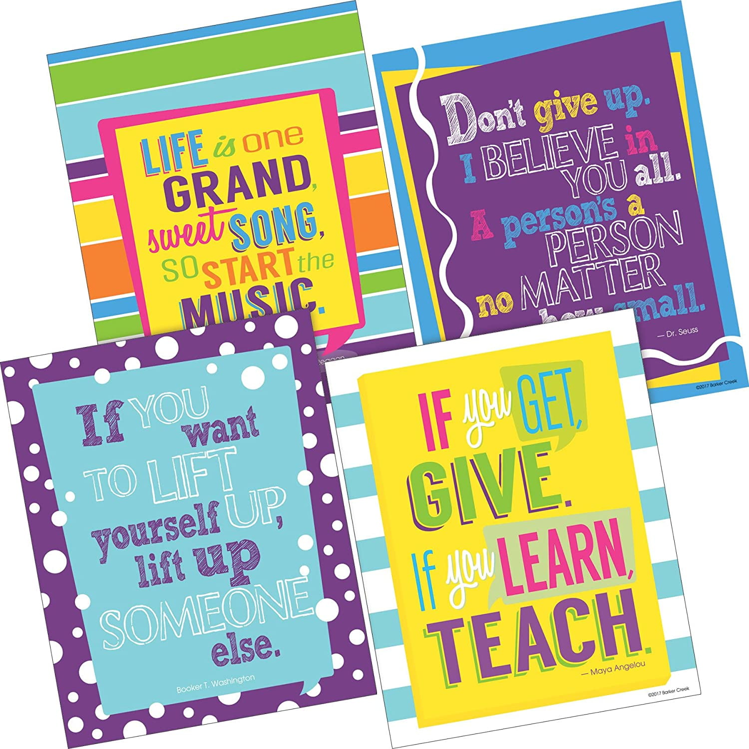 Colorful Inspirational Quote Art Prints Set, 8" x 10", Paper