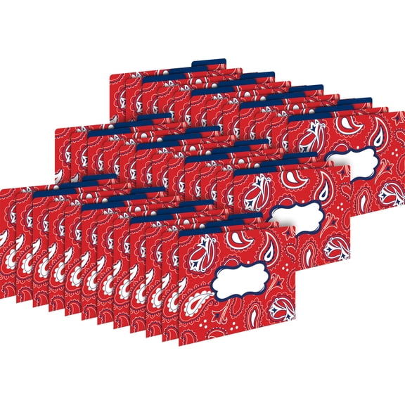 Barker Creek Tab File Folders, Letter Size, Bandana, Pack Of 36 Folders