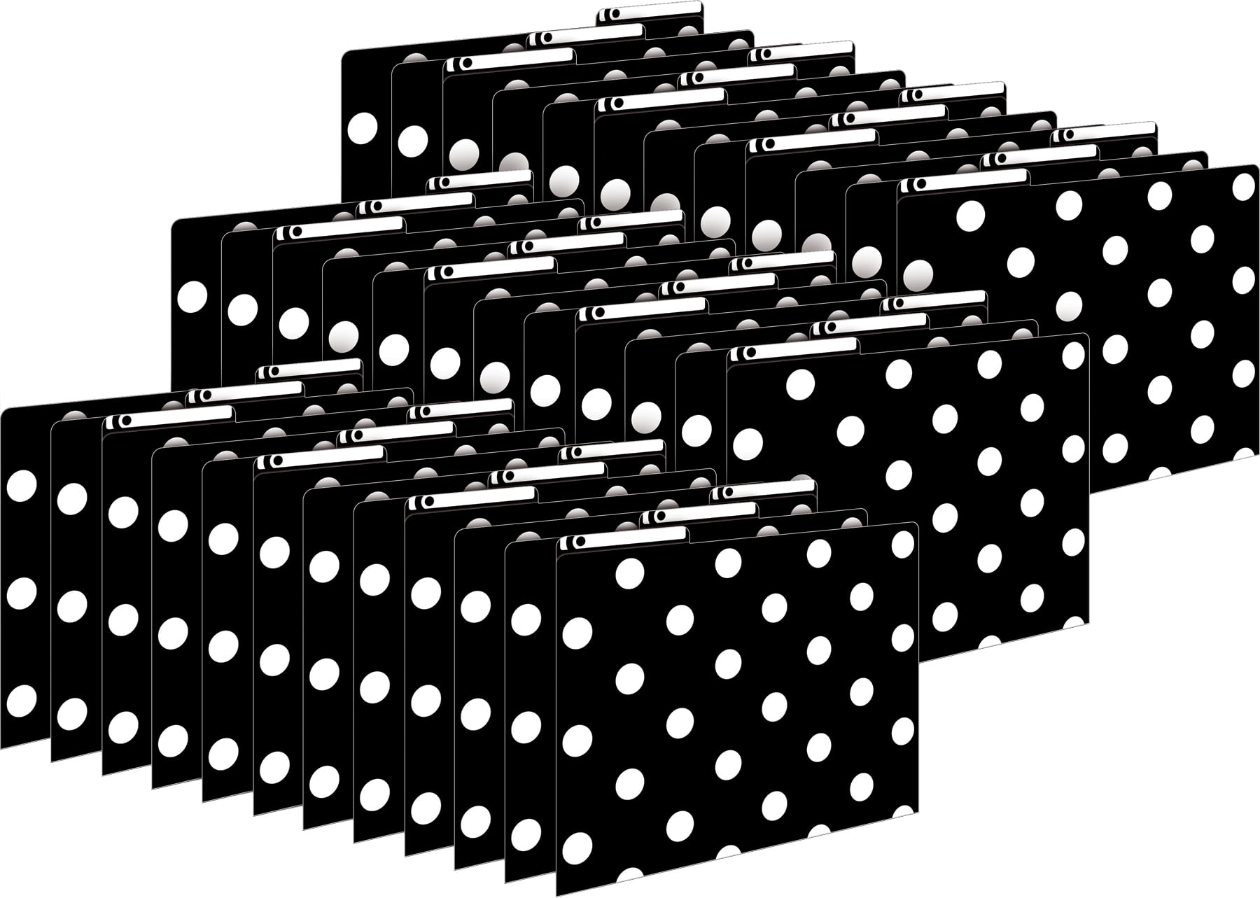 Barker Creek Tab File Folders, Letter Size, Black & White Dot, Pack Of 36 Folders