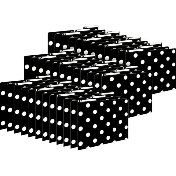 Barker Creek Black & White Dots Letter-Size File Folders 36/Set