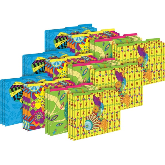 Barker Creek Bohemian Animals Letter-Size File Folders • Multi-Design Set — 36/Set