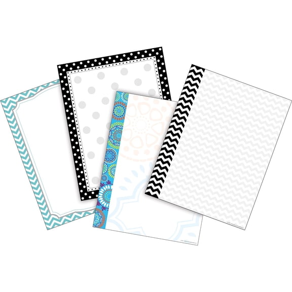 Barker Creek Chevron & Dots Designer Computer Paper Set (4 designs) - 200 Sheets