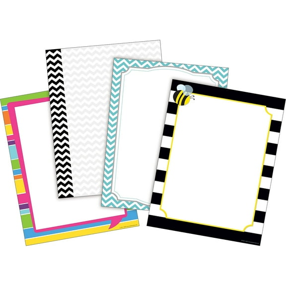 Barker Creek Chevron & Stripes Designer Computer Paper Set (4 Designs) - 200 Sheets
