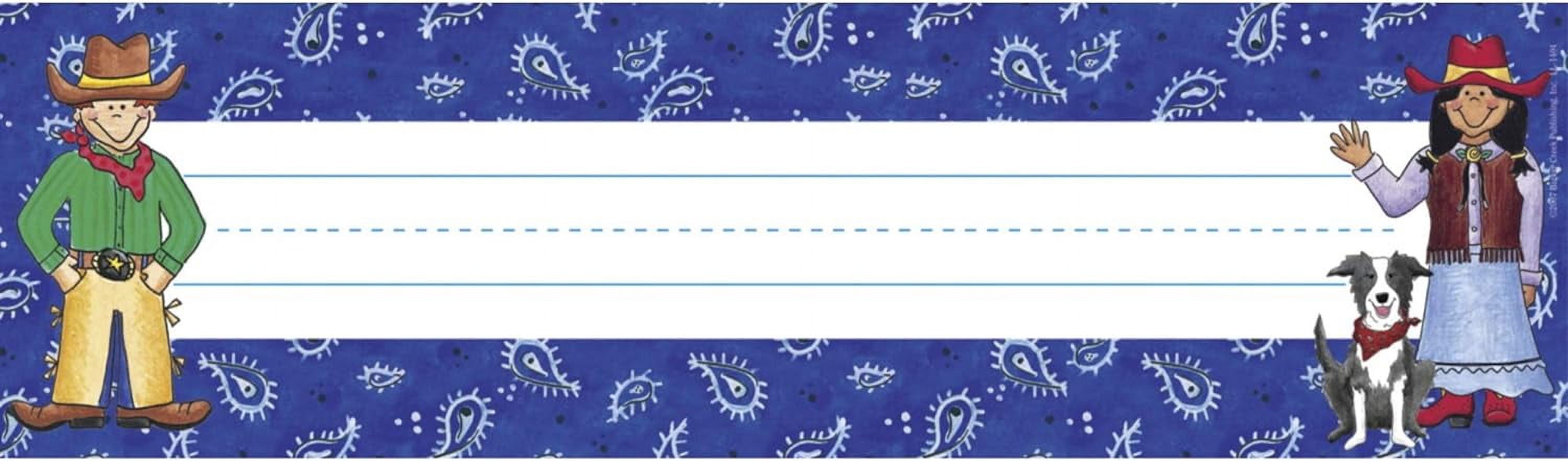 Barker Creek Colorful Desk Nameplates & Bulletin Board Signs, Western