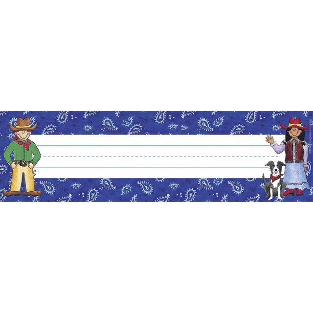 Barker Creek Colorful Desk Nameplates & Bulletin Board Signs, Western