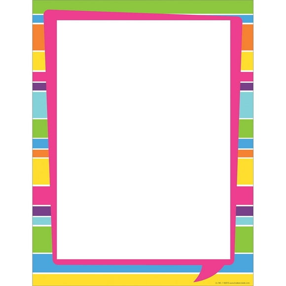 Barker Creek Computer Paper, 50 Sheets - Happy Bright Stripe (LL-745)