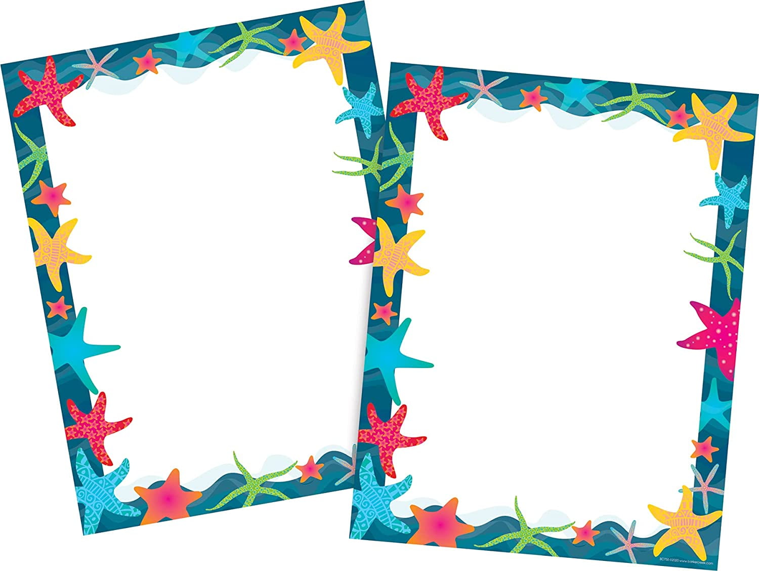 Barker Creek Designer Computer Paper 100 Sheet Set, Kai Ola Starfish, Decorative Paper, Stationery, 8.5" x 11", 100 sheets, Home, School, and Office Supplies (4203)
