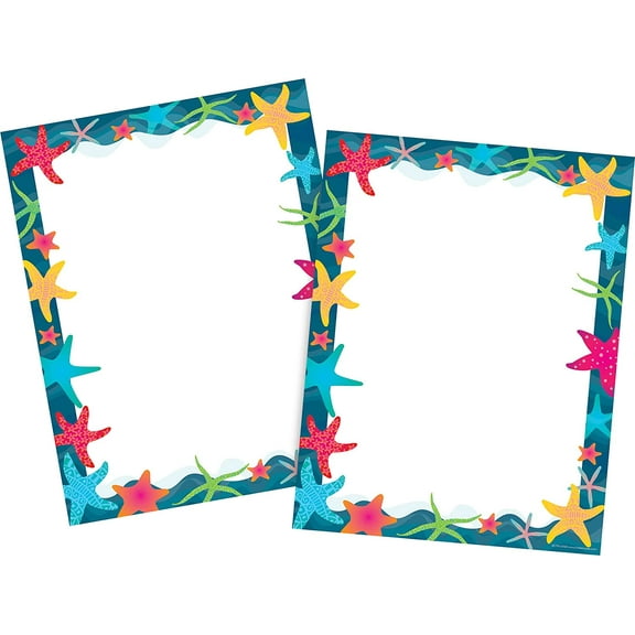 Barker Creek Designer Computer Paper 100 Sheet Set, Kai Ola Starfish, Decorative Paper, Stationery, 8.5" x 11", 100 sheets, Home, School, and Office Supplies (4203)