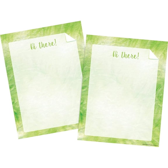 Barker Creek Designer Computer Paper 100 Sheet Set, Lime Tie-Dye, Decorative Paper, Stationery, 8.5" x 11", 100 sheets, Home, School, and Office Supplies (4339)