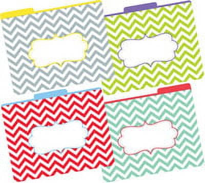 Barker Creek Designer File Folders Set of 12, Beautiful Chevron, Multicolor Chevrons on Outside, Soft Colors on Inside, Letter Size, 1/3 Cut Tabs, 12-Pack, Home, School and Office Supplies (1331)