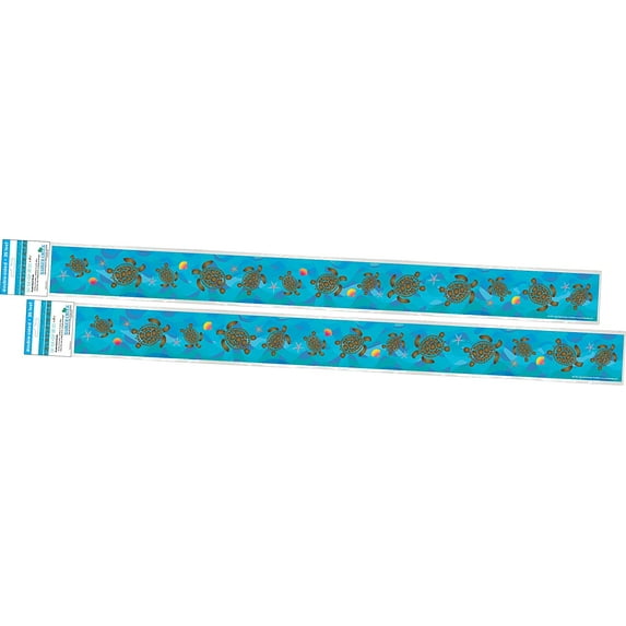 Barker Creek Double-Sided Border 2-Pack, Kai Ola Sea Turtles, Decorate Galore with 70' of Border, Coordinating Designs Printed On Both Sides for Twice The Value, 3" x 70' (4306)