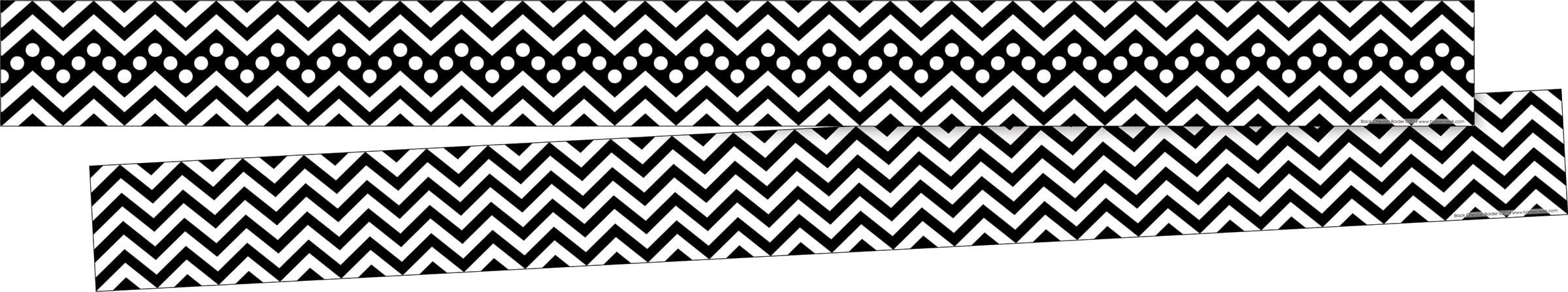 Barker Creek Double-Sided Border, Chevron Black & White, for Bulletin Boards, Reception Areas, Halls, Break Rooms, Office, School, Home Learning Decor, 3 x 35 (989)