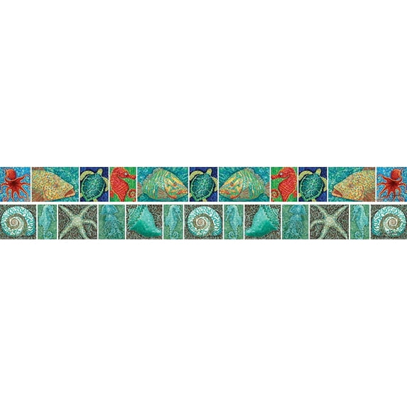Barker Creek Double-Sided Border, Surf's Up! Coral Reef, for Bulletin Boards, Reception Areas, Halls, Break Rooms, Office, School, Home Learning Decor, 3” x 35’ (967)