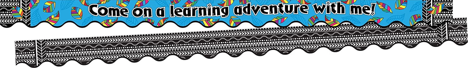 Barker Creek Double-Sided Scalloped Edge Border 2-Pack, A Learning Adventure, Trim out Bulletin Boards and Create Colorful Displays with 78' of Designer Double-Sided Border, 2.25" x 78' (3701)