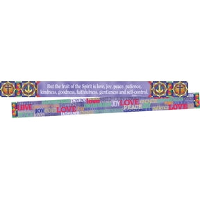 Barker Creek Double-Sided Spiritual Border with Inspirational Verse, Fruit of the Spirit, for Bulletin Boards, Reception Areas, Sunday School Classrooms, Homeschool Decor, 3 x 35 (966)