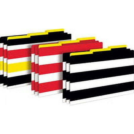 Barker Creek Legal-Size Designer File Folders, Wide Stripe, Multicolor, Replace Bland and Boring with Bright/ Beautiful Legal File Folders, 1/3 Cut Tabs, 9 Folders in Pkg, 3 Each of 3 Designs (2507)