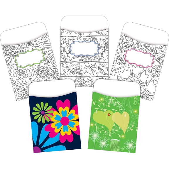 Barker Creek Garden Library Pockets Assorted Designs 90/Set 4074