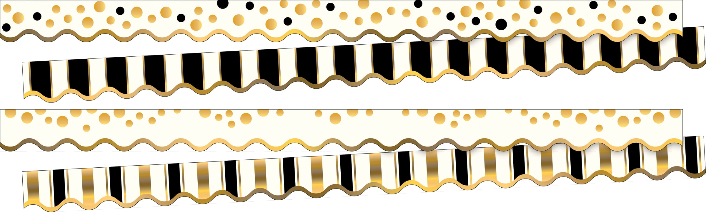 Barker Creek Gold Double-Sided Scalloped Trim Set (4 designs) - 78 Feet