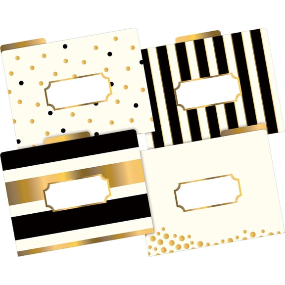 Barker Creek Letter-Size File Folders - Gold  Multi-Design Set (LL-1337)