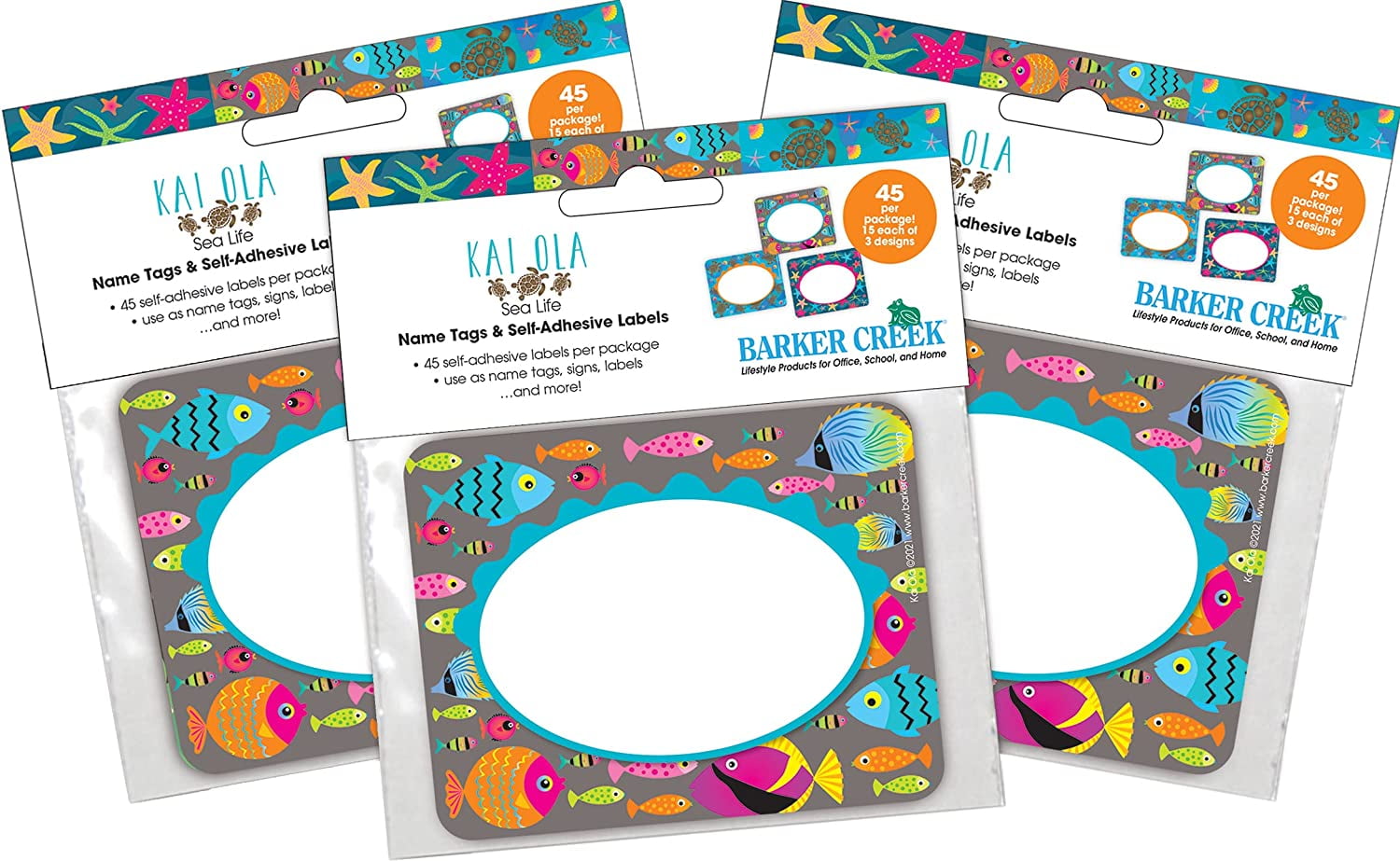Barker Creek Self-adhesive Ombré School Name Tags, 2.75" X 3.5", 45/Pack (1557