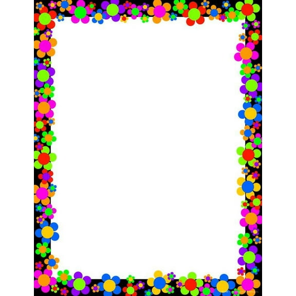 Barker Creek Neon Flower Computer Paper, 8-1/2 x 11 Inches, 50 Sheets