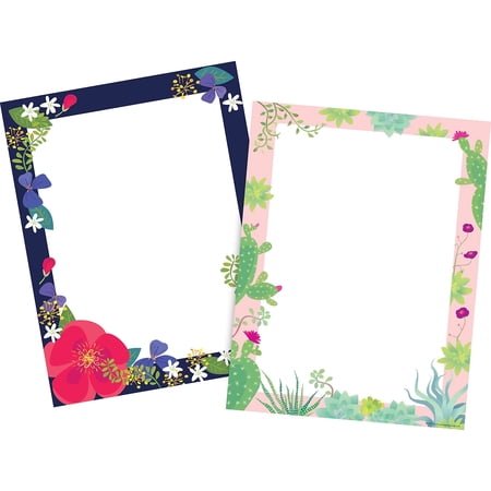 Barker Creek Petals & Prickles Computer Paper Pack (2 Designs) - 100 Sheets