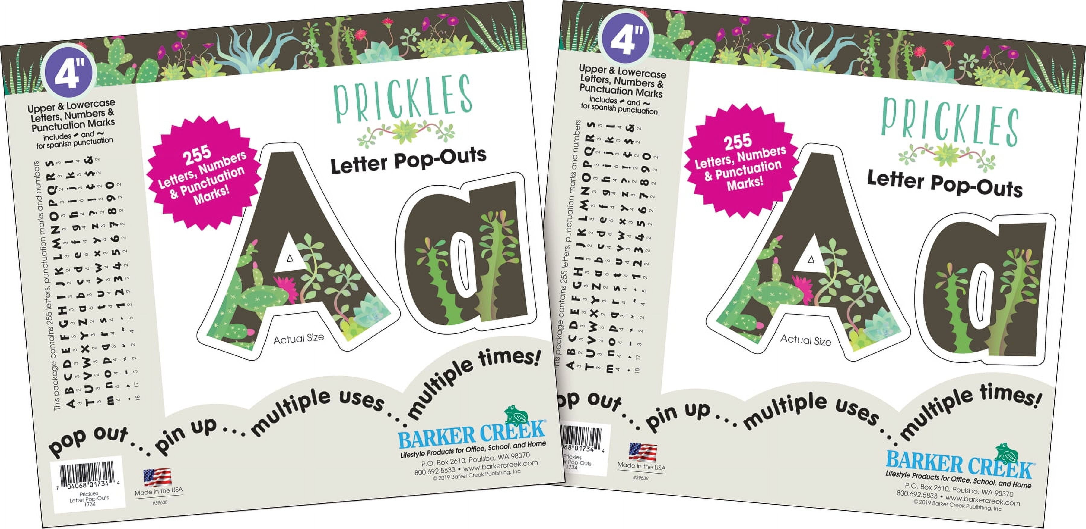 Barker Creek Prickles 4" Letter Pop-outs - 510 Characters