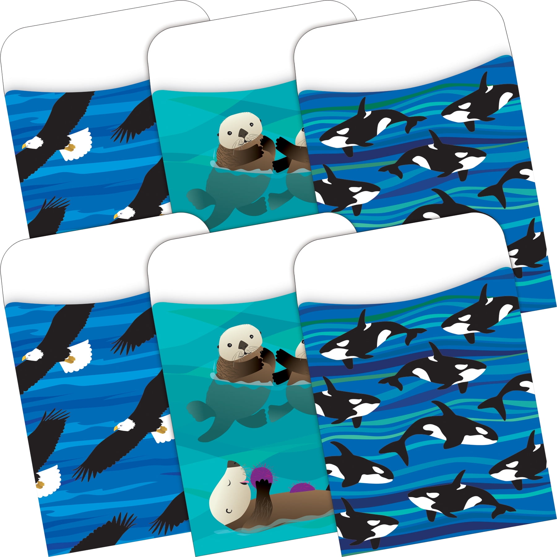 Barker Creek Sea & Sky Library Pocket Set (3 designs) - Set of 60