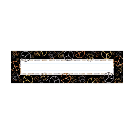 Barker Creek Single-Sided Desk Tags/Bulletin Board Signs, 12" x 3 1/2", Peace, Pre-K To Grade 6, Pack Of 36